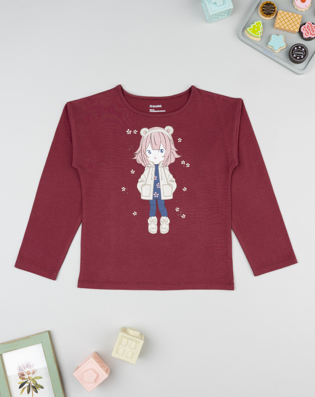 παιδική μπλούζα μπορντώ autumn για κορίτσι