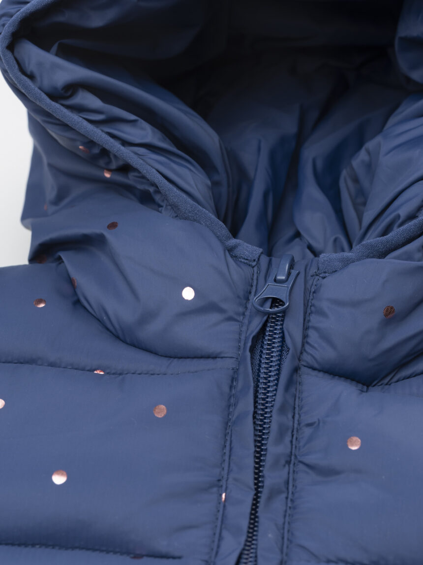 παιδικό μπουφάν puffer μπλε πουά για κορίτσι - Prénatal