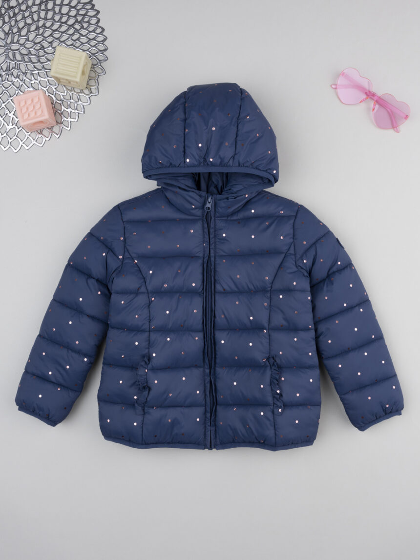παιδικό μπουφάν puffer μπλε πουά για κορίτσι - Prénatal