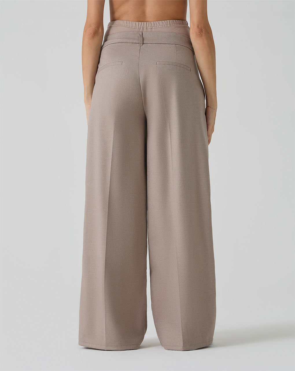γυναικείο παντελόνι εγκυμοσύνης wide leg μπεζ - Prénatal