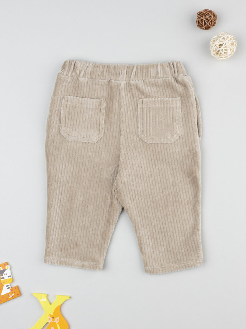 βρεφικό παντελόνι βελουτέ μπεζ για αγόρι - Prénatal