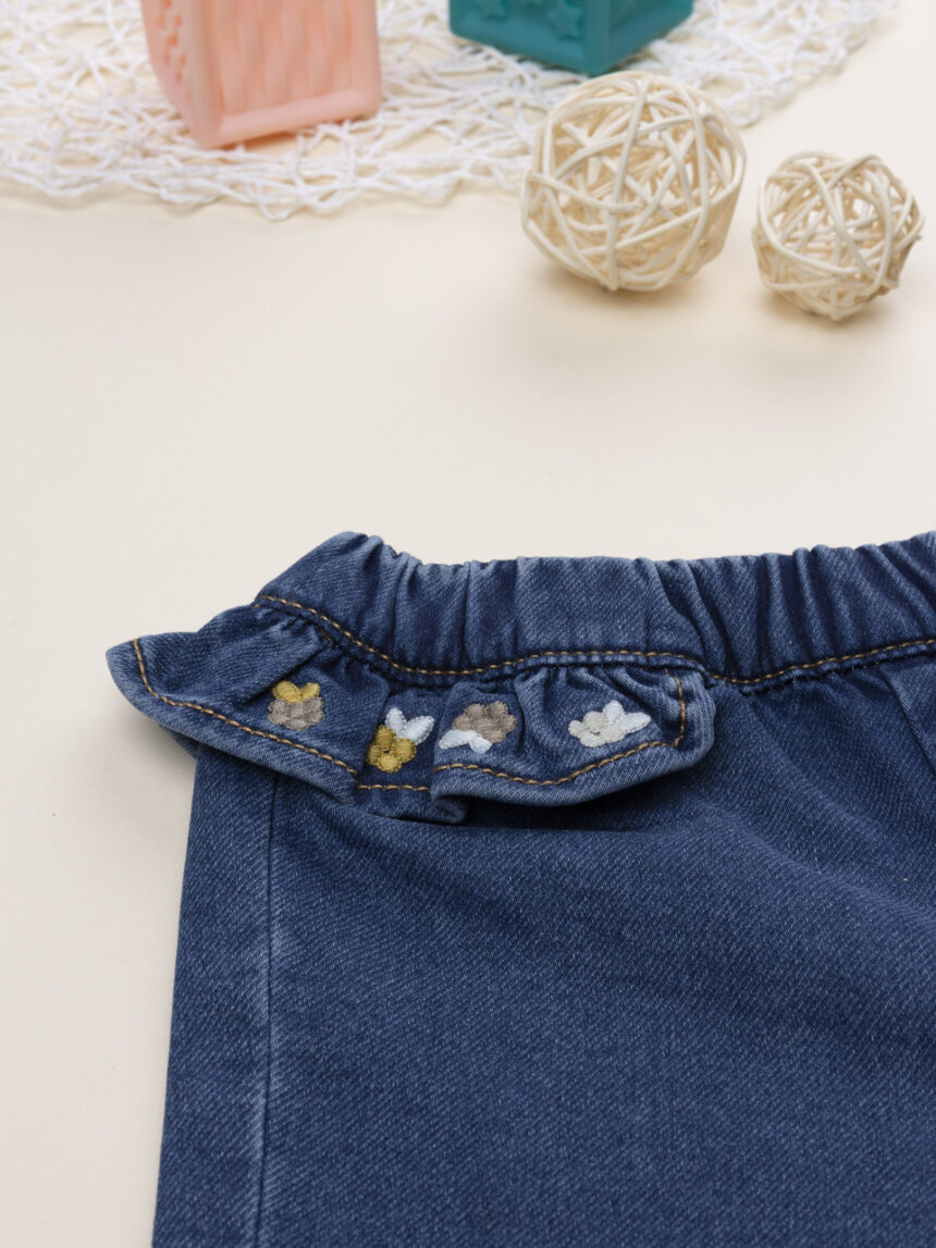 βρεφικό τζιν παντελόνι με λουλούδια για κορίτσι - Prénatal