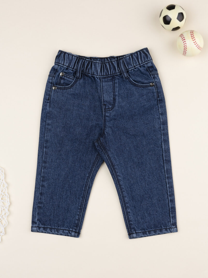 βρεφικό τζιν παντελόνι μπλε με λάστιχο για αγόρι - Prénatal