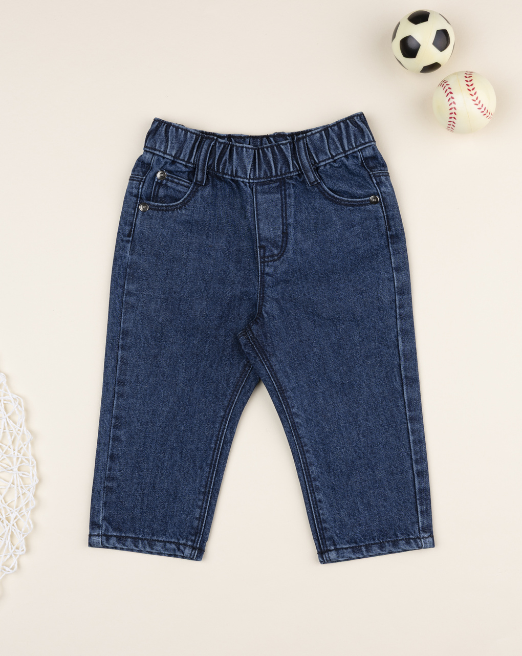 βρεφικό τζιν παντελόνι μπλε με λάστιχο για αγόρι