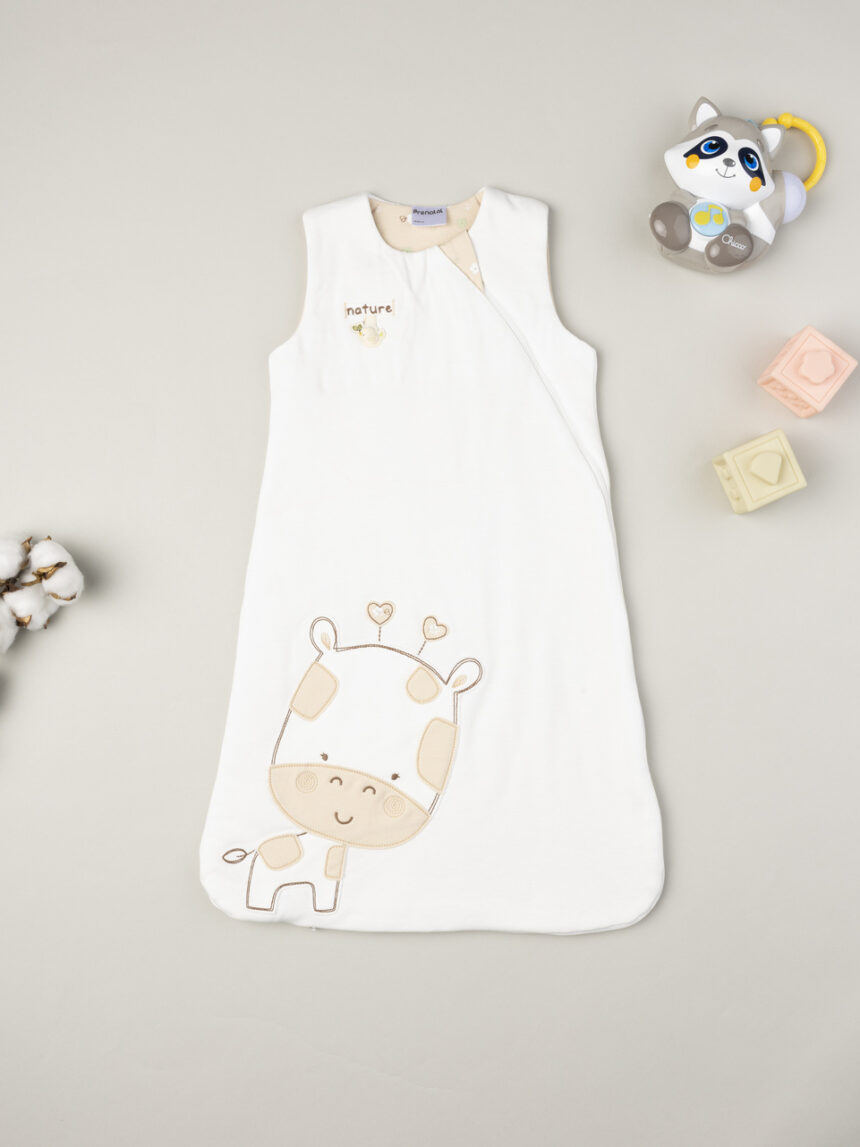 βρεφικός αμάνικος υπνόσακος σενίλ λευκός giraffe 1.5 tog - Prénatal