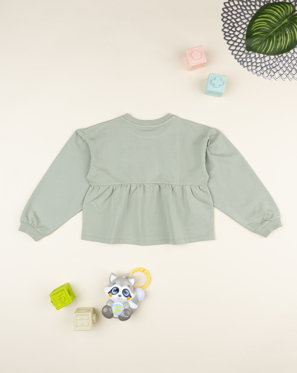 παιδική μπλούζα φούτερ φιστικί με μαργαρίτες για κορίτσι - Prénatal