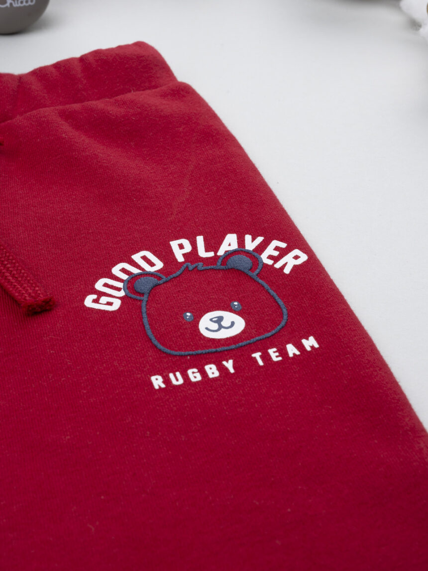 βρεφικό παντελόνι φόρμας κόκκινο good player για αγόρι - Prénatal