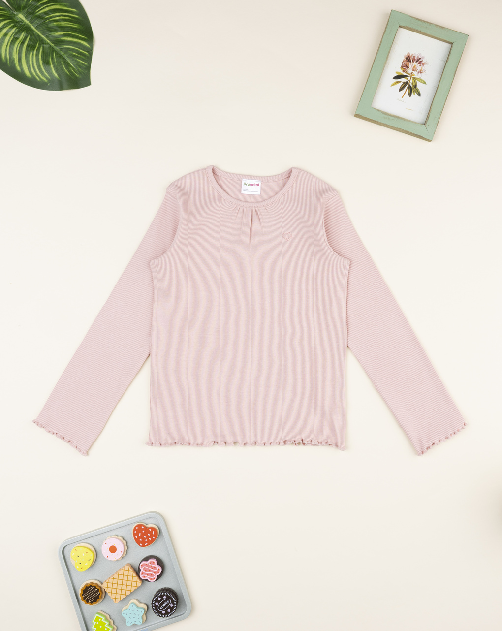 παιδική μπλούζα ροζ ριμπ με καρδούλα για κορίτσι