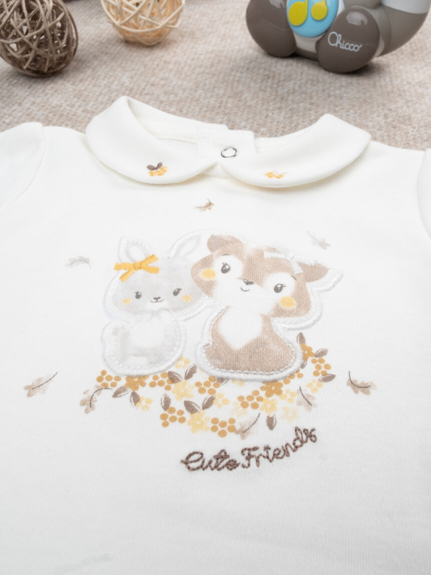βρεφικό κορμάκι λευκό cute friends για κορίτσι - Prénatal