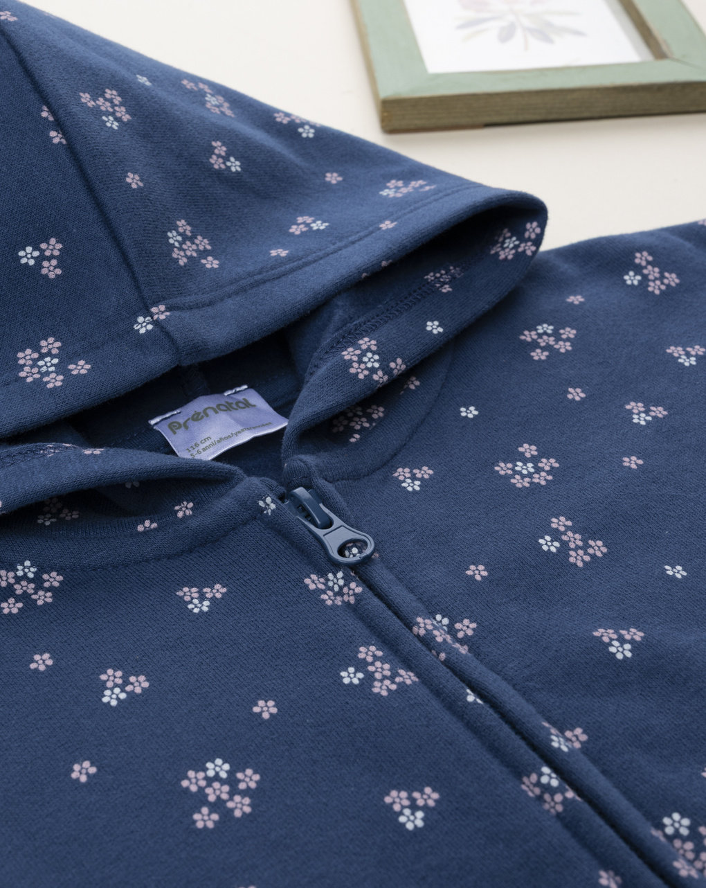 παιδική ζακέτα φούτερ μπλε φλοράλ για κορίτσι - Prénatal