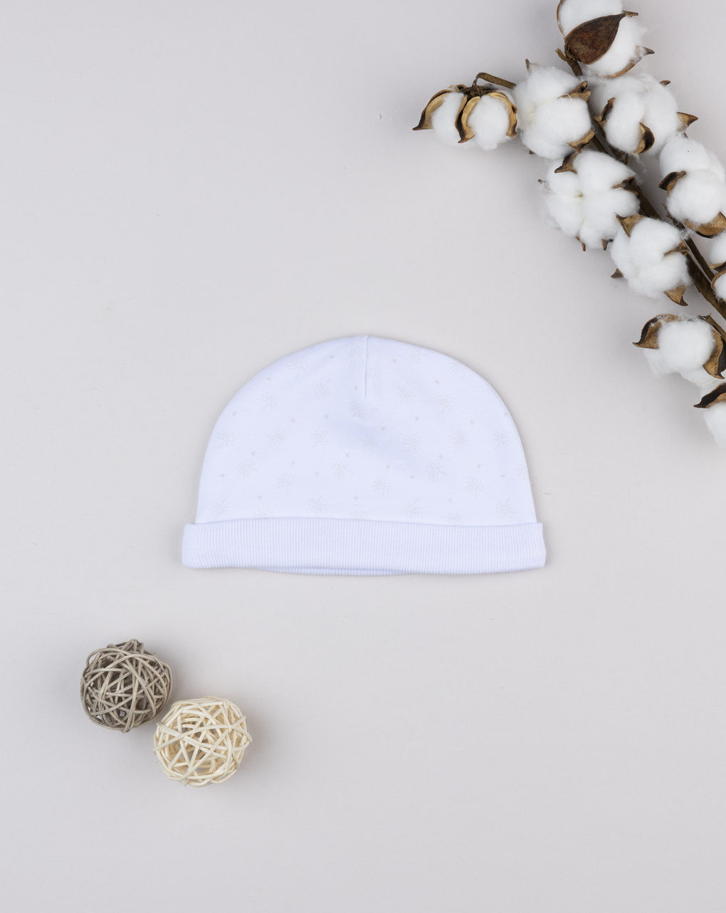 βρεφικό σκουφάκι λευκό για κορίτσι