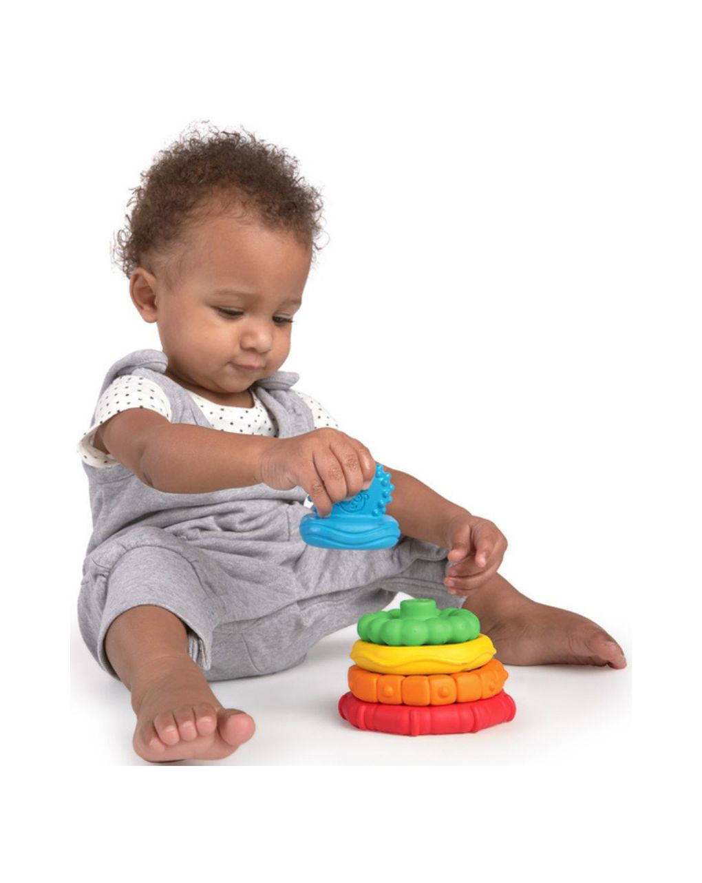 Baby einstein stack & teethe μασητικό παιχνίδι οδοντοφυΐας με στοιβαζόμενους κρίκους 3m+ - Babyeinstein