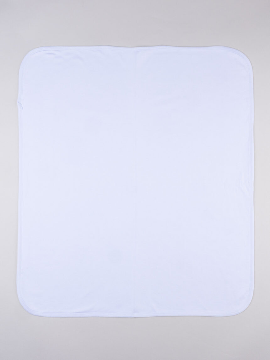 βρεφική κουβέρτα λευκή με αρκουδάκια για αγόρι - Prénatal