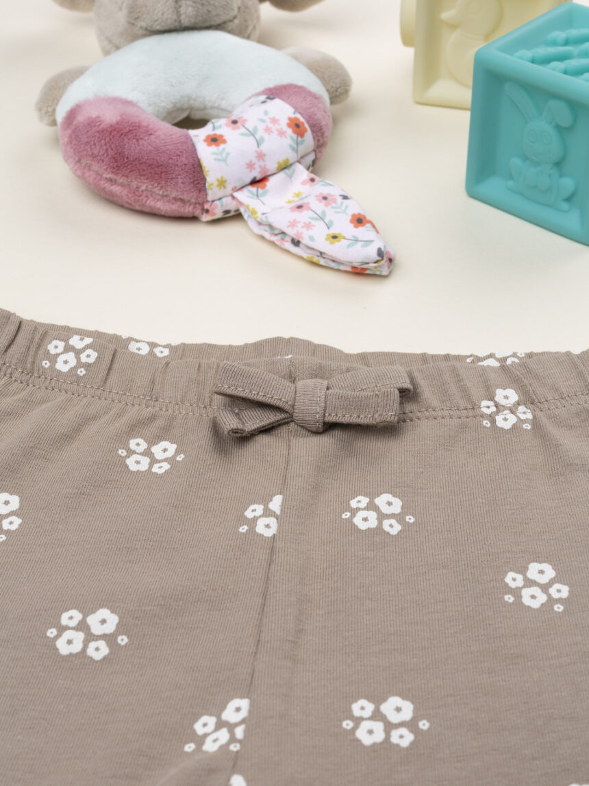 βρεφικό κολάν καφέ με λουλούδια για κορίτσι - Prénatal