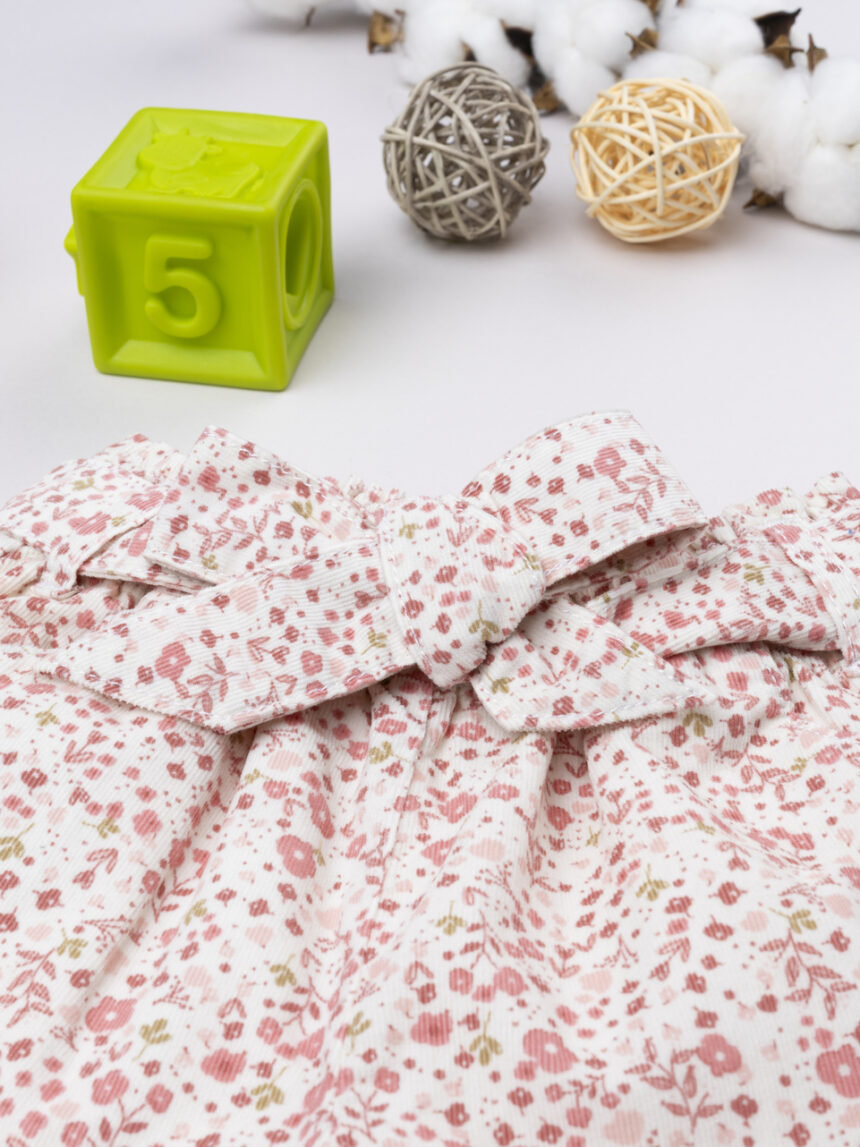 βρεφικό σορτσάκι λευκό φλοράλ για κορίτσι - Prénatal