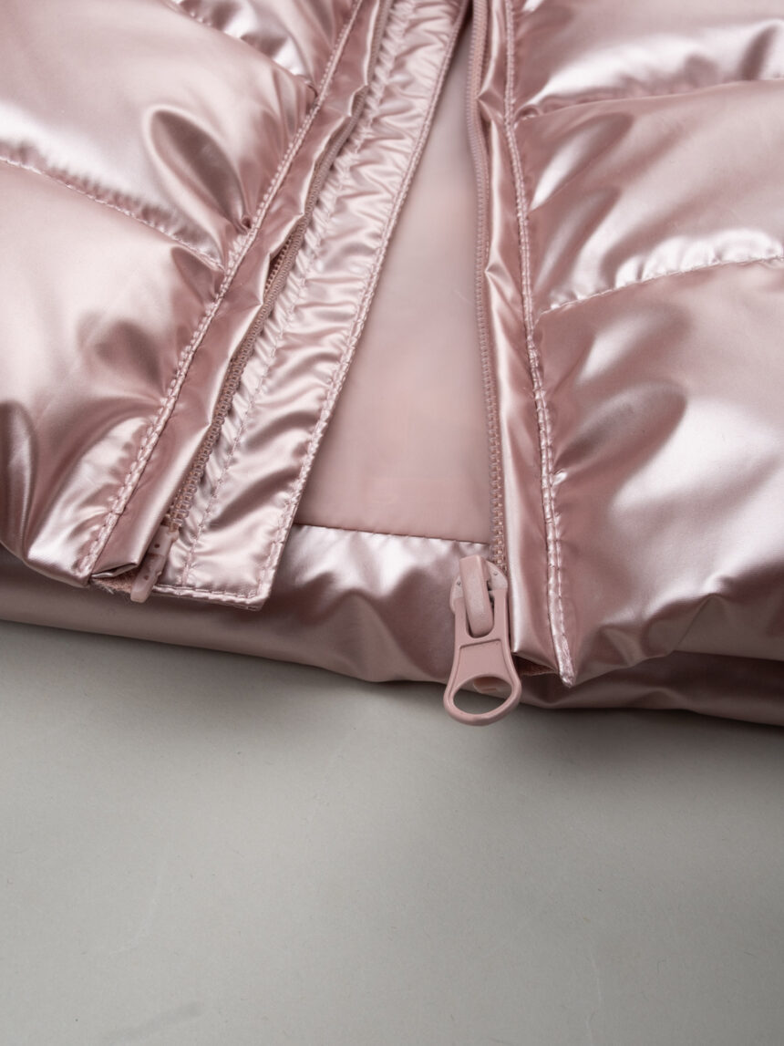 παιδικό αμάνικο μπουφάν puffer ροζ metallic για κορίτσι - Prénatal