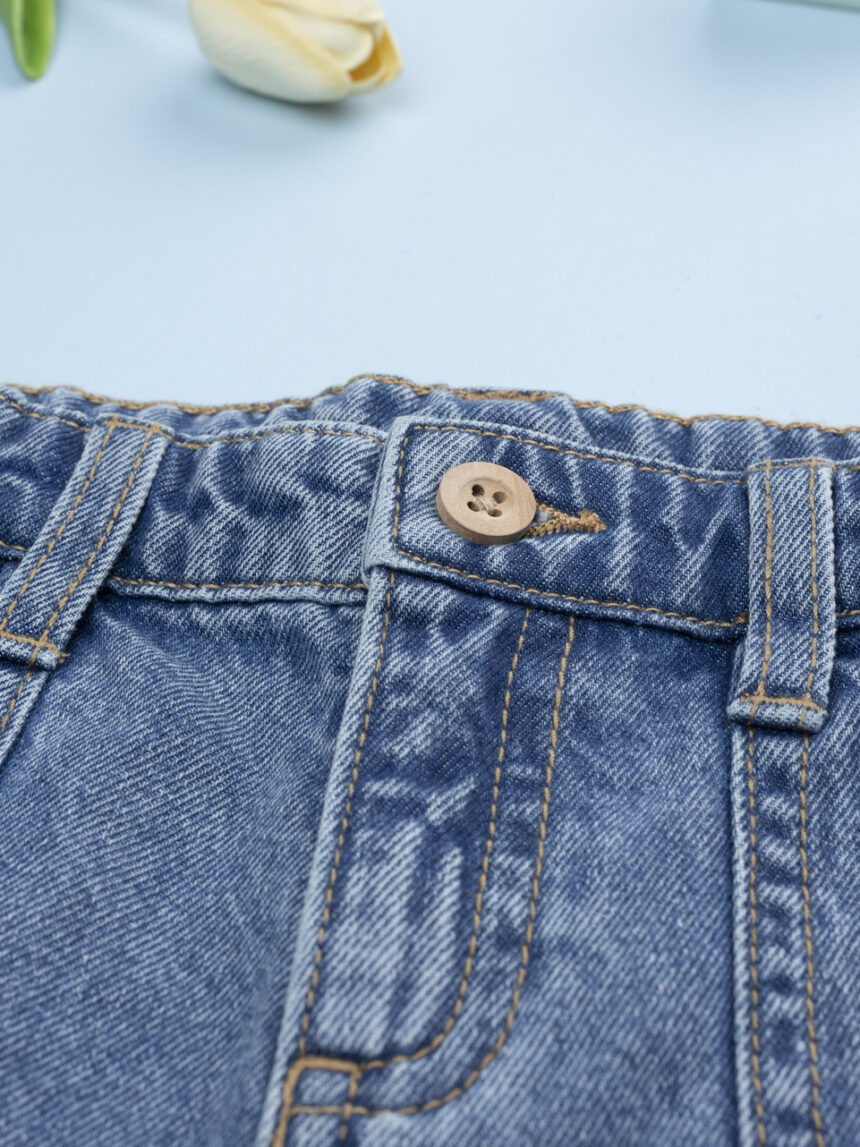 παιδικό τζιν παντελόνι cargo flowers για κορίτσι - Prénatal