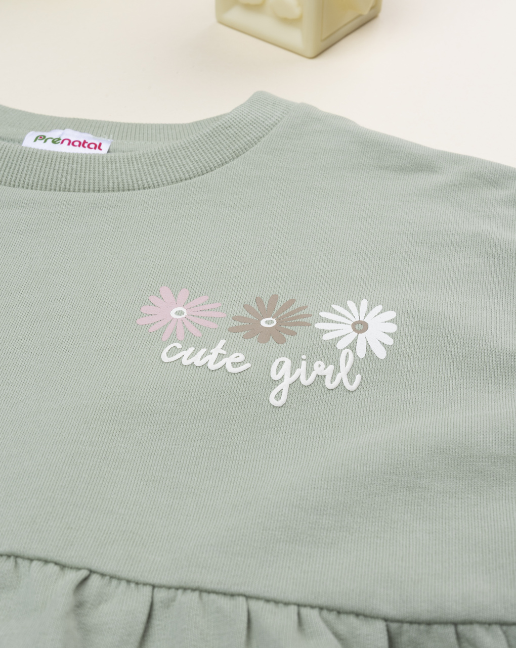 παιδική μπλούζα φούτερ φιστικί με μαργαρίτες για κορίτσι - Prénatal