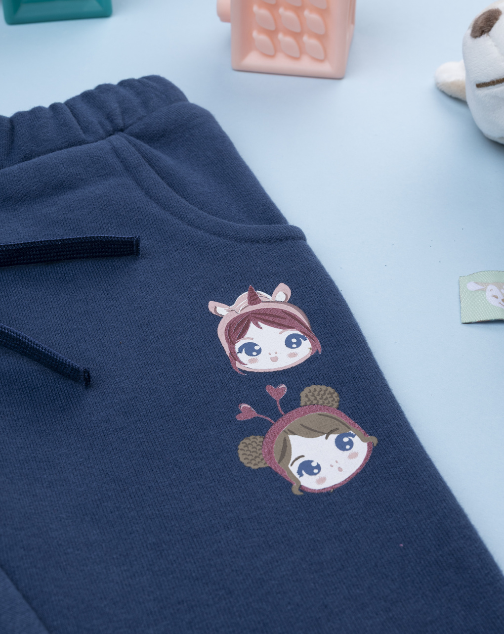 βρεφικό παντελόνι φόρμας μπλε unicorn/cat για κορίτσι - Prénatal