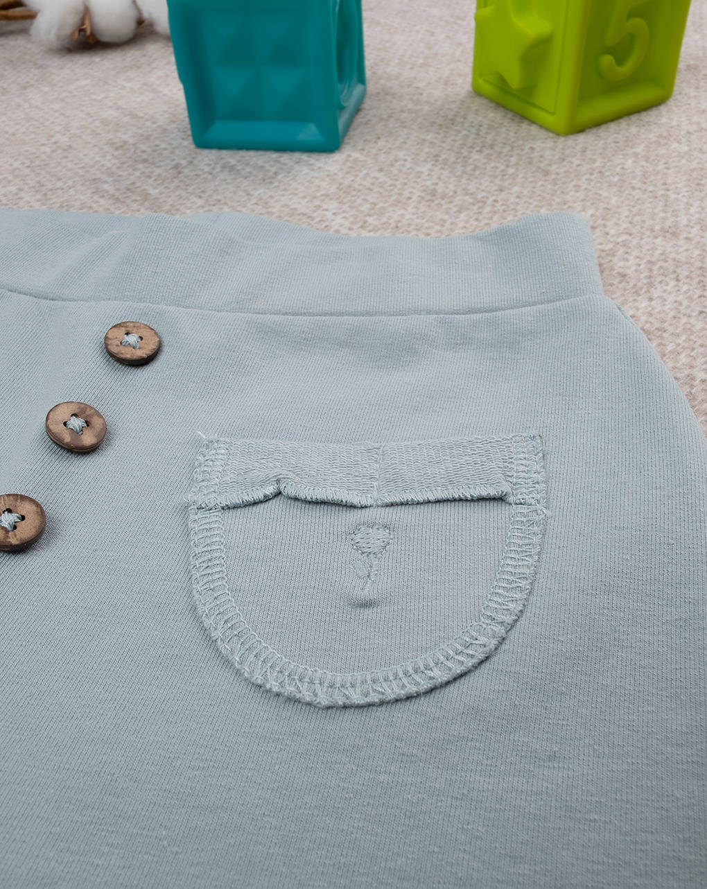 βρεφικό παντελόνι φόρμας πράσινο με λουλούδι για κορίτσι - Prénatal