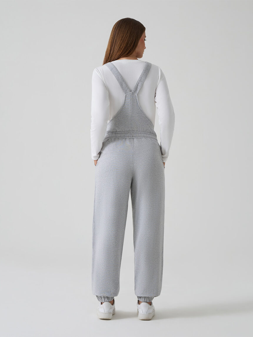 γυναικείο σετ σαλοπέτα και μπλούζα εγκυμοσύνης/θηλασμού γκρι - Prénatal