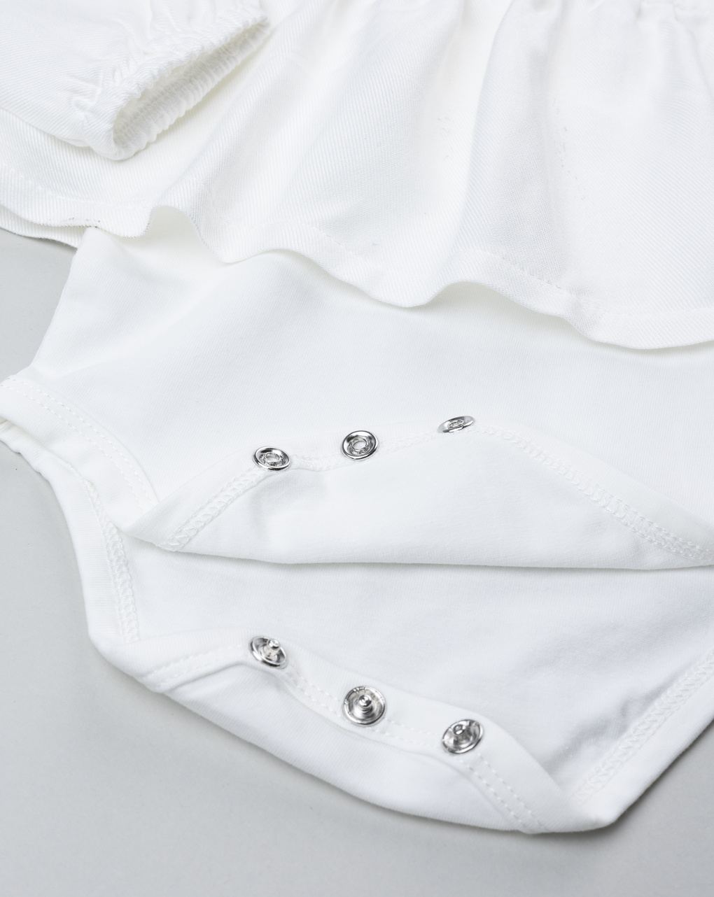 βρεφικό κορμάκι λευκό με βολάν wood girl για κορίτσι - Prénatal