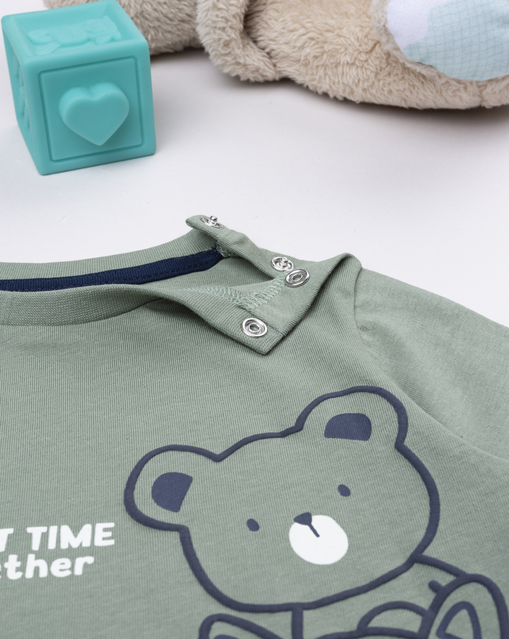 βρεφική μπλούζα χακί great time για αγόρι - Prénatal