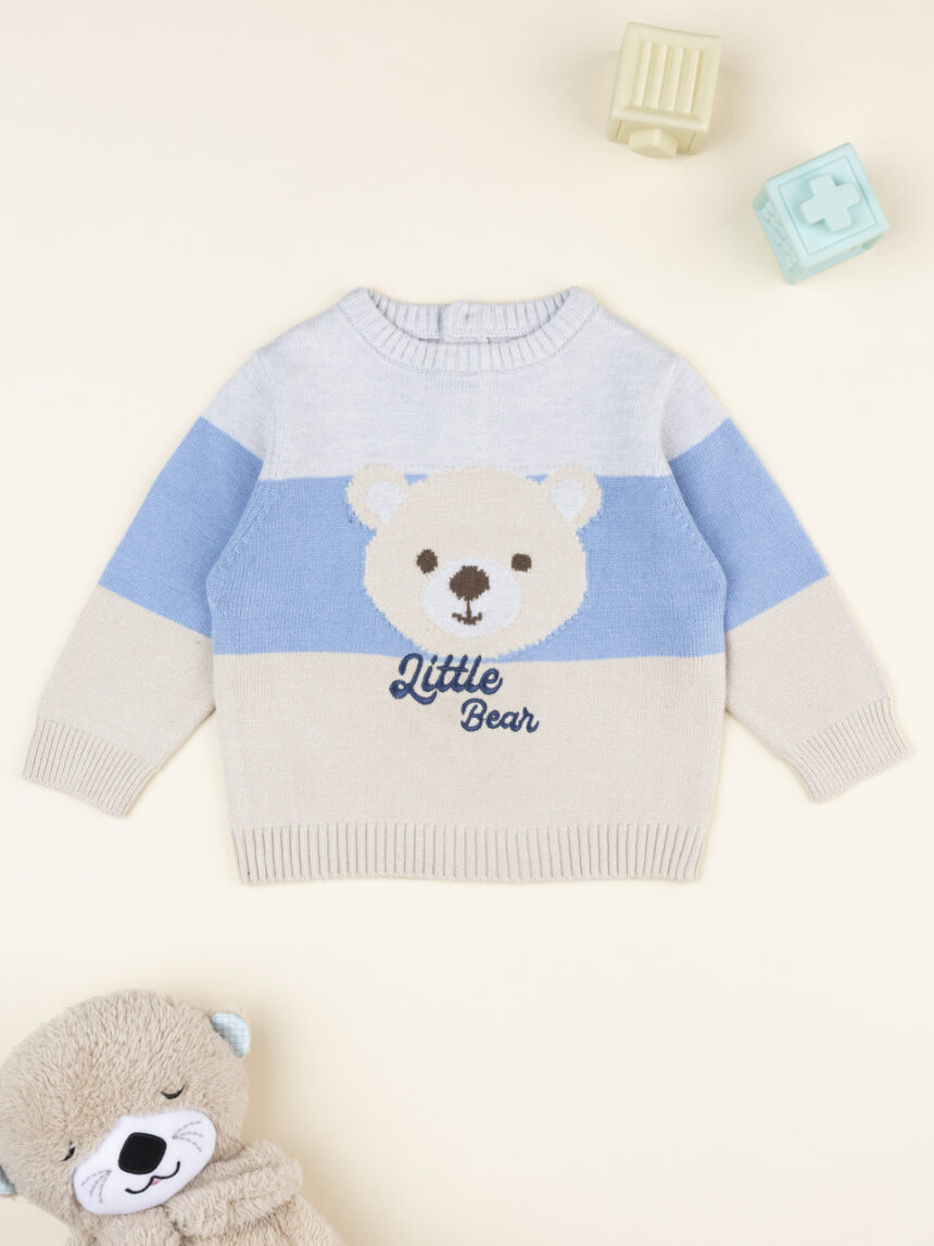 βρεφικό πουλόβερ ριγέ little bear για αγόρι - Prénatal
