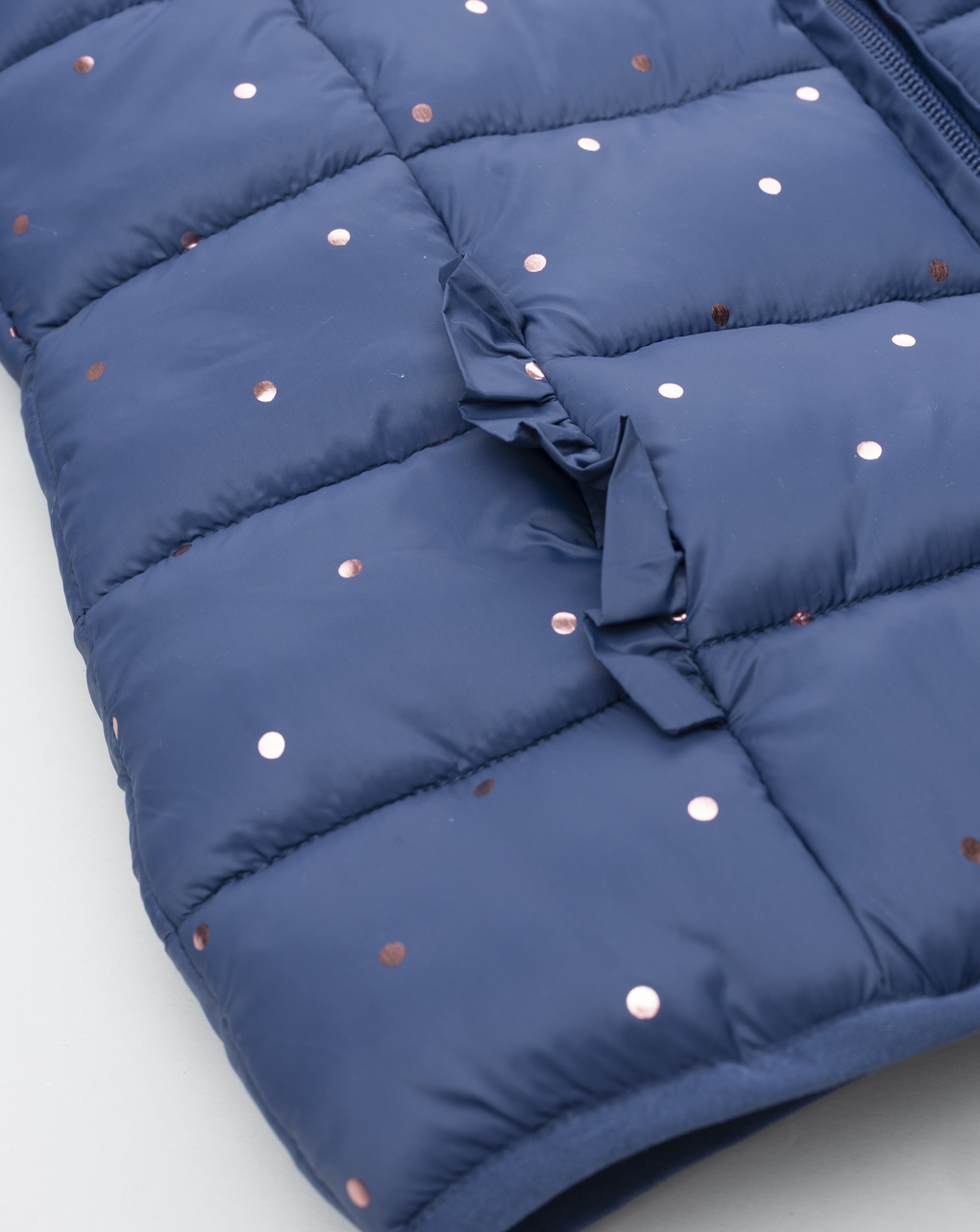 παιδικό μπουφάν puffer μπλε πουά για κορίτσι - Prénatal