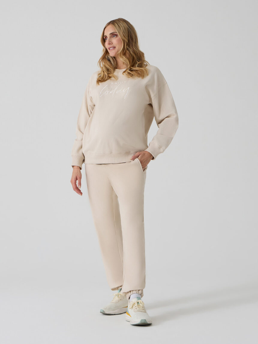 γυναικείο παντελόνι φόρμας εγκυμοσύνης κρεμ - Prénatal