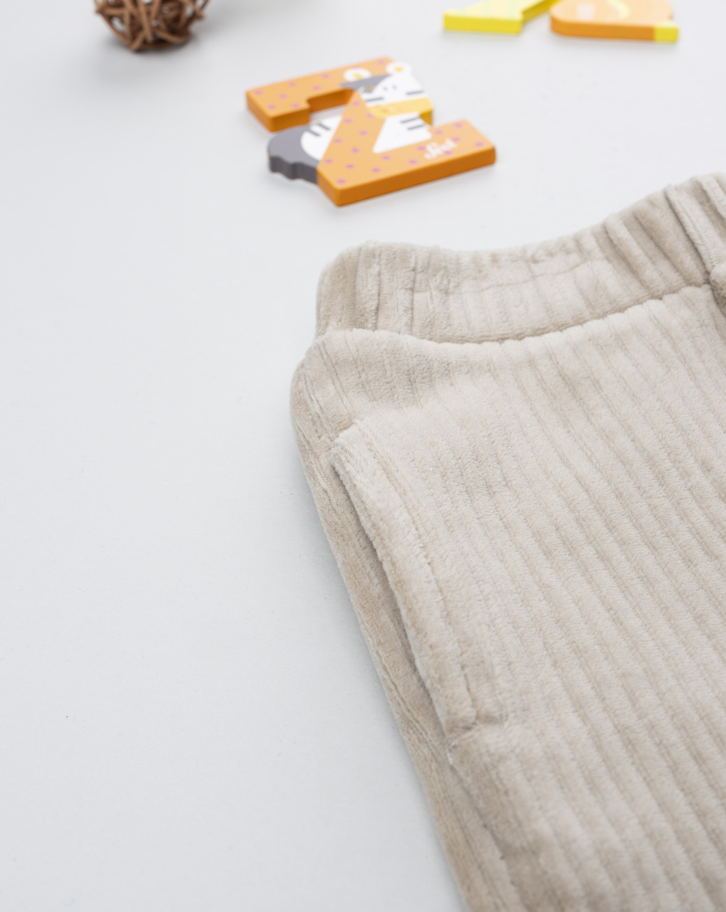 βρεφικό παντελόνι βελουτέ μπεζ για αγόρι - Prénatal