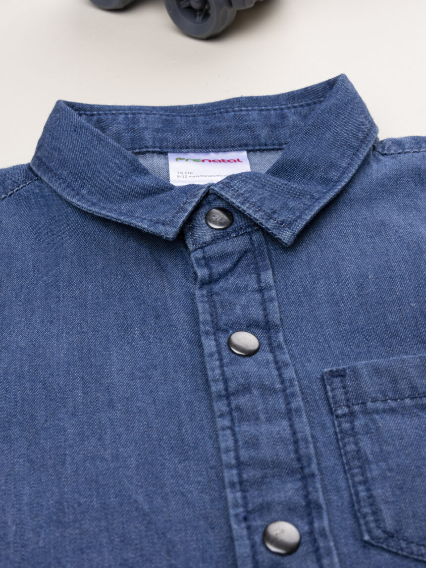 βρεφικό τζιν πουκάμισο μπλε για αγόρι - Prénatal