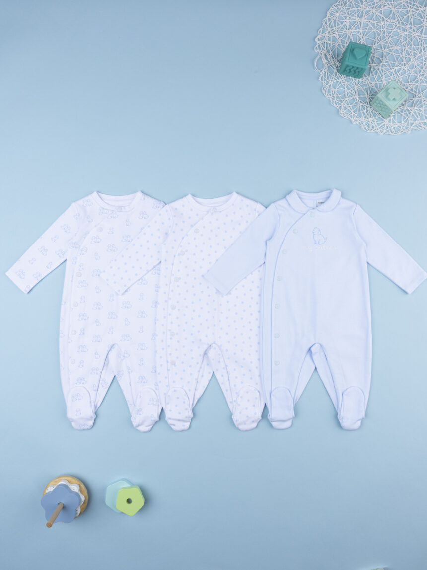 βρεφικά φορμάκια βαμβακερά με σκυλάκια πακέτο x3 για αγόρι - Prénatal