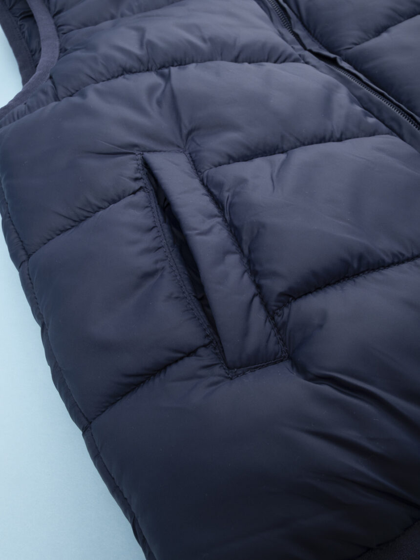 παιδικό αμάνικο μπουφάν puffer μπλε dino για αγόρι - Prénatal