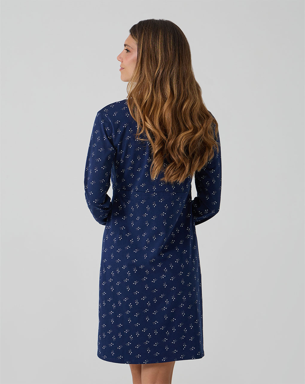 γυναικείο νυχτικό εγκυμοσύνης/θηλασμού μπλε φλοράλ - Prénatal