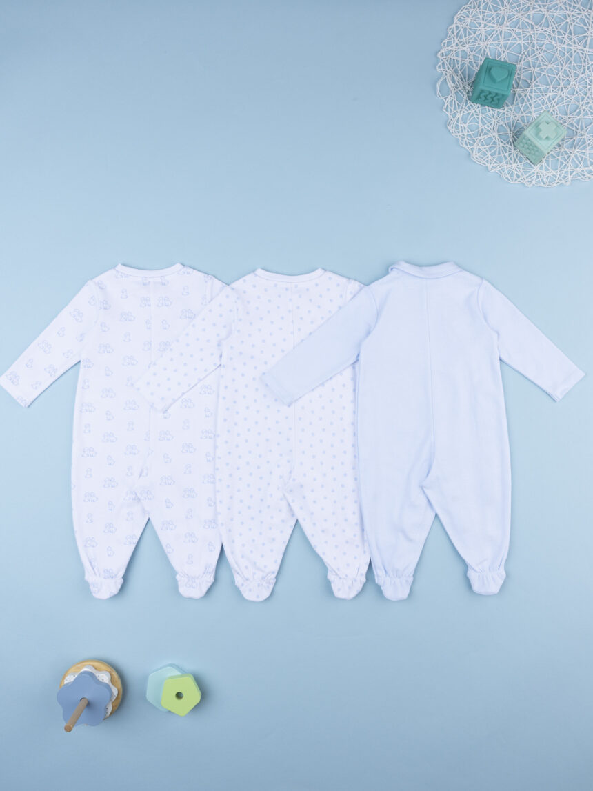 βρεφικά φορμάκια βαμβακερά με σκυλάκια πακέτο x3 για αγόρι - Prénatal