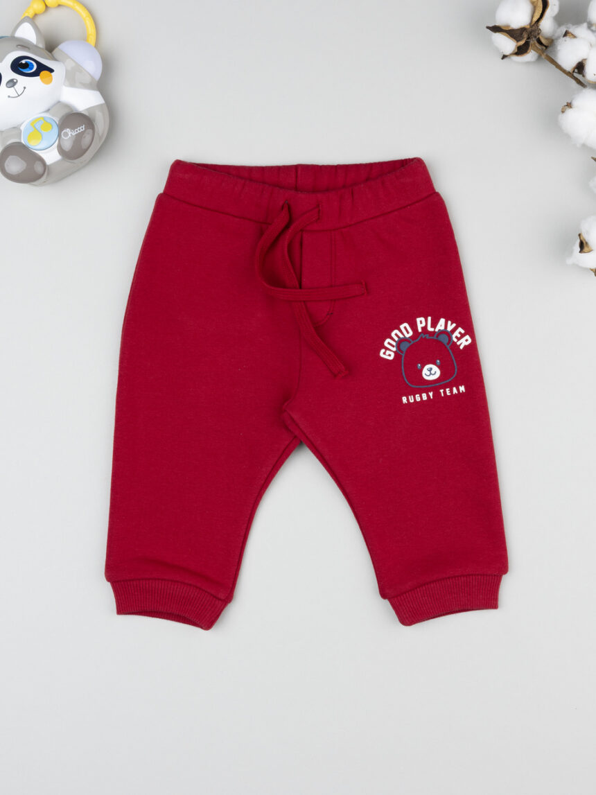 βρεφικό παντελόνι φόρμας κόκκινο good player για αγόρι - Prénatal