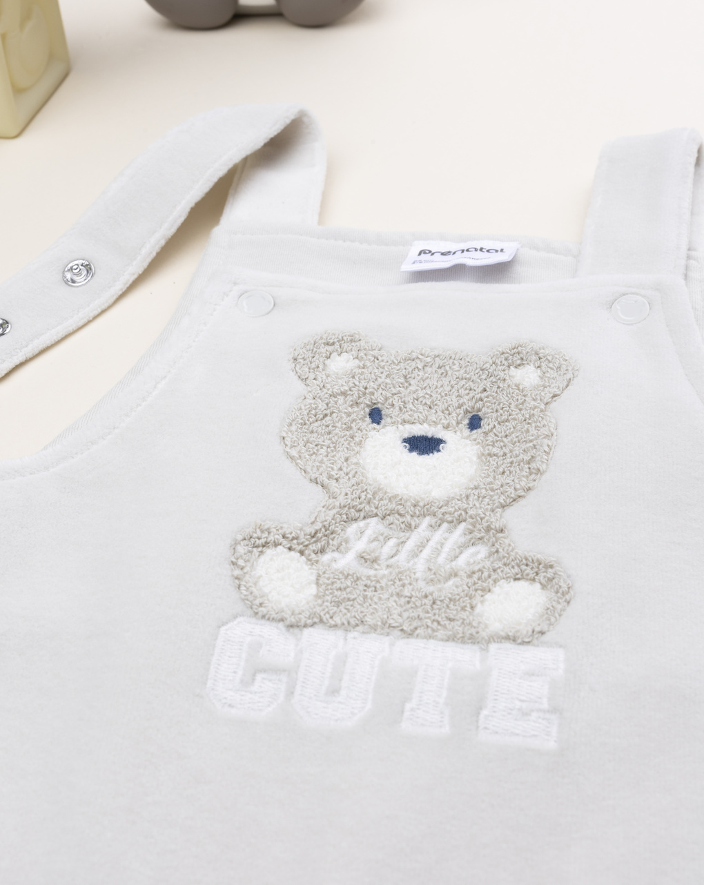 βρεφική σαλοπέτα σενίλ μπεζ little cute για αγόρι - Prénatal