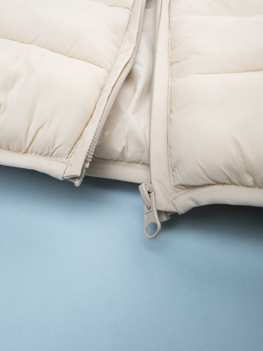 παιδικό αμάνικο μπουφάν puffer κρεμ dino για αγόρι - Prénatal