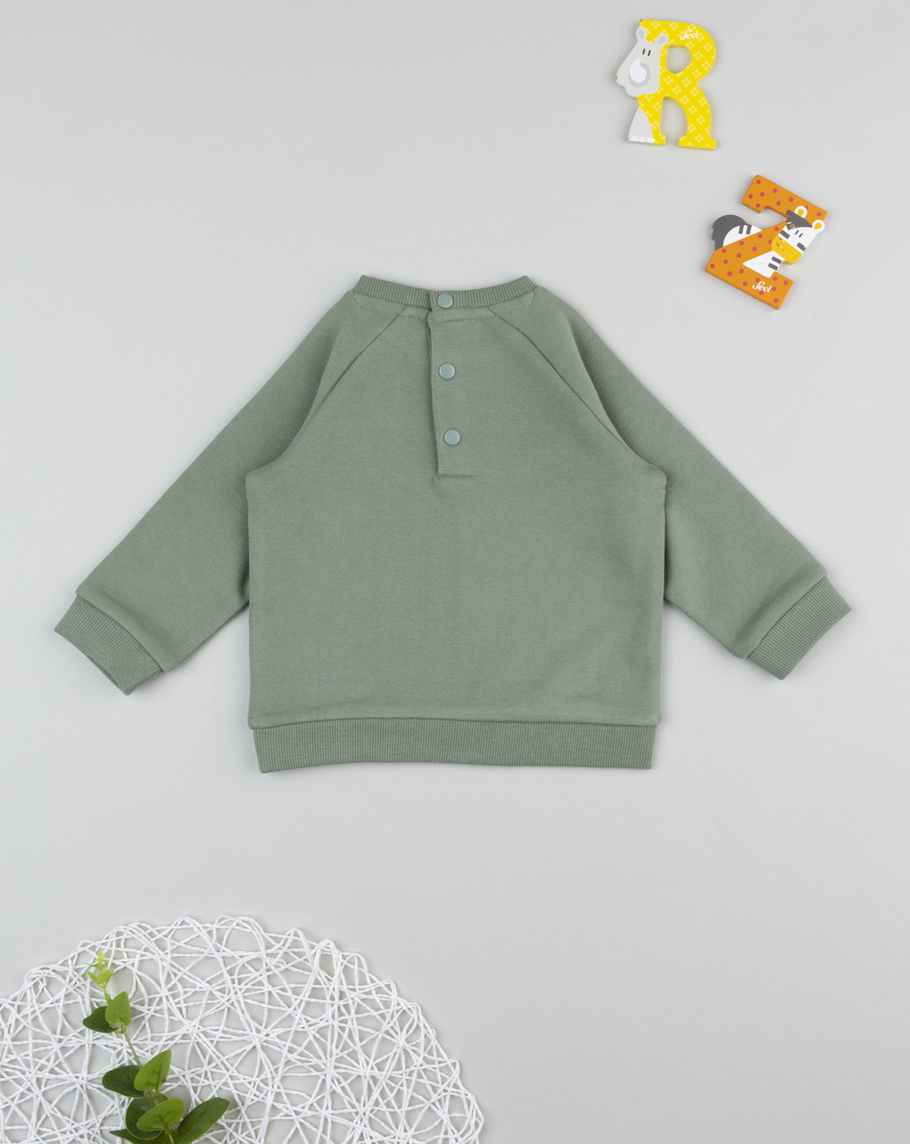 βρεφική μπλούζα φούτερ λαδί little friends για αγόρι - Prénatal