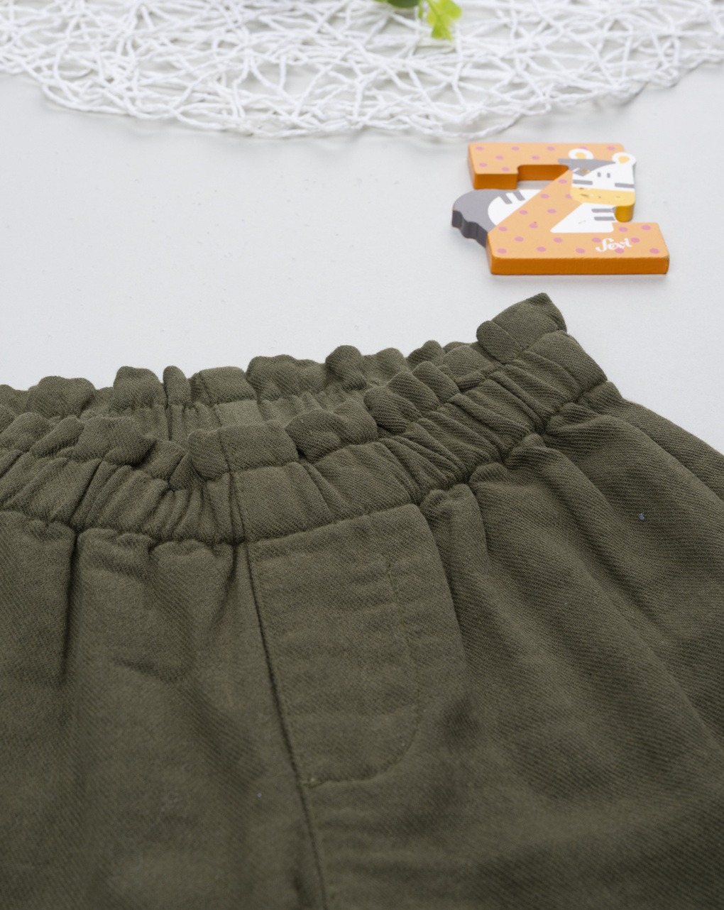 βρεφικό παντελόνι twill χακί wood girl για κορίτσι - Prénatal