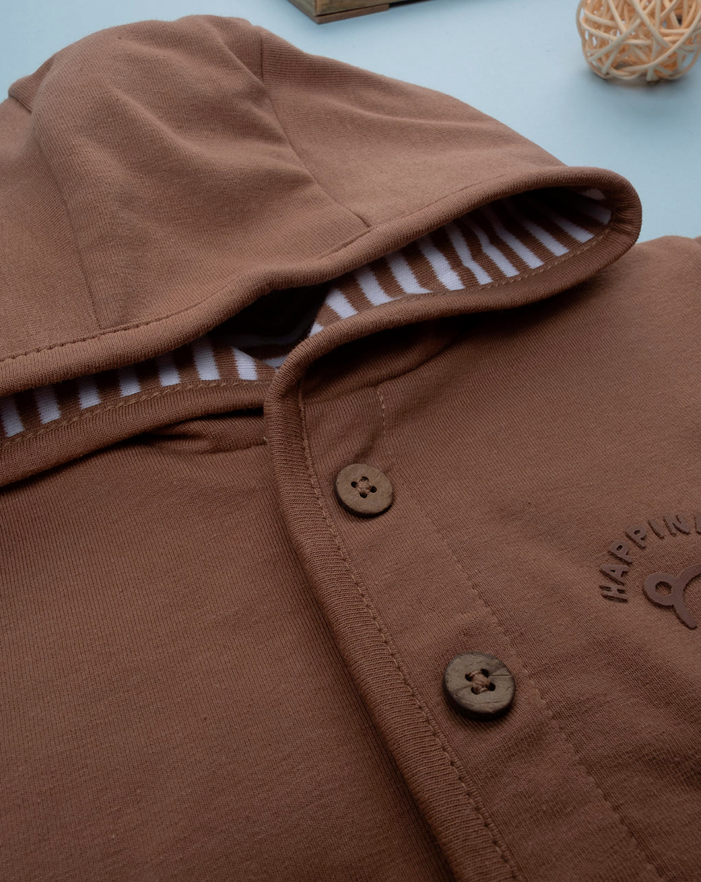 βρεφική ζακέτα καφέ happiness mood για αγόρι - Prénatal