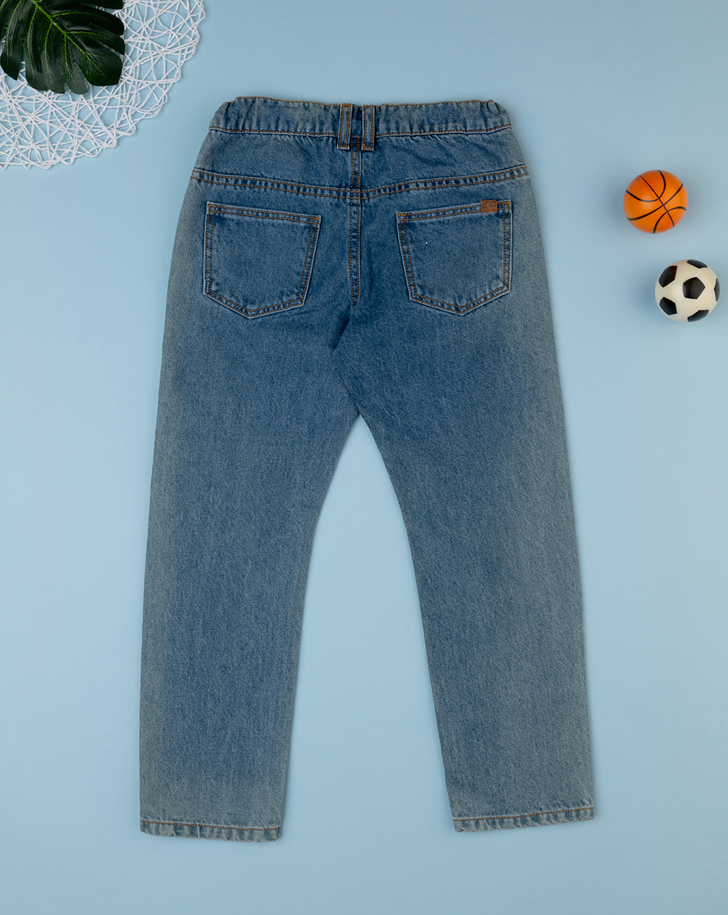 παιδικό τζιν παντελόνι μπλε για αγόρι - Prénatal