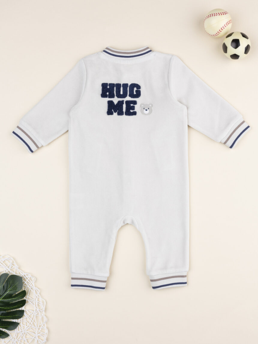 βρεφικό φορμάκι βελουτέ μπεζ adorable για αγόρι - Prénatal