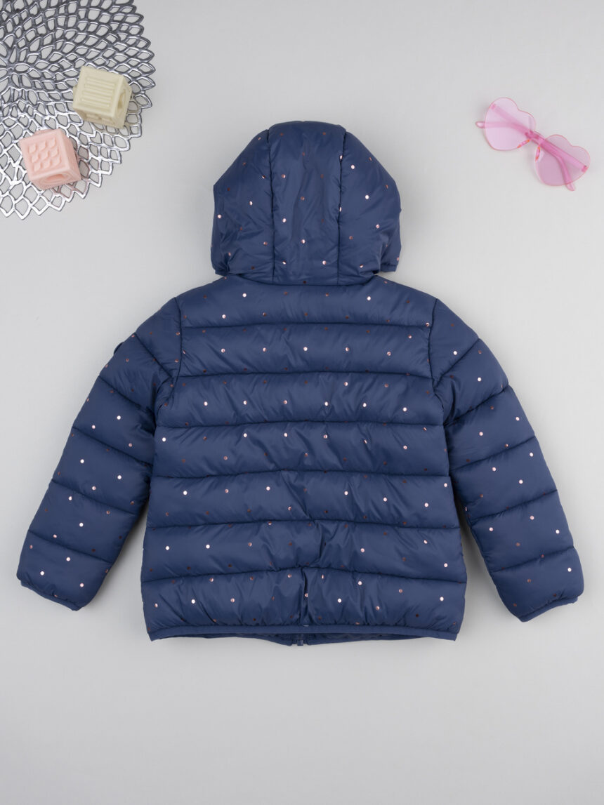 παιδικό μπουφάν puffer μπλε πουά για κορίτσι - Prénatal