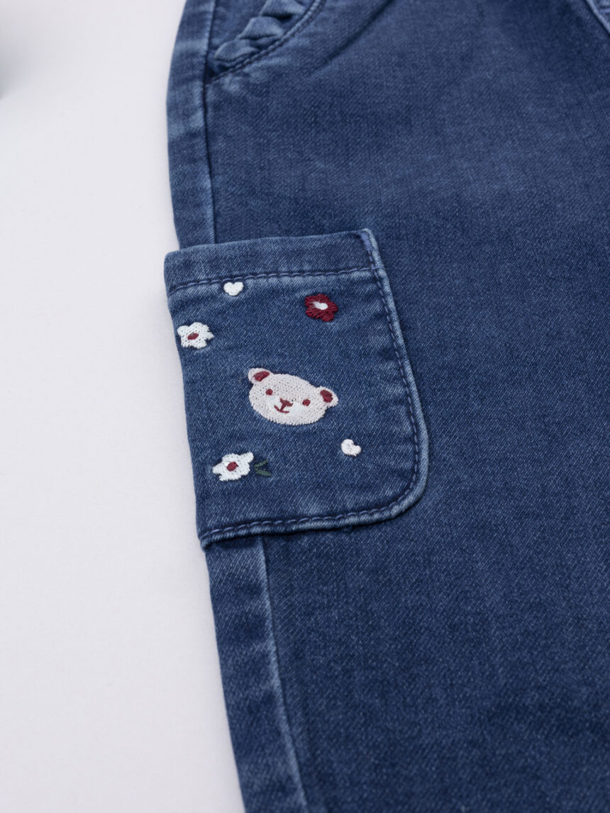 βρεφικό τζιν παντελόνι μπλε με αρκουδάκια για κορίτσι - Prénatal