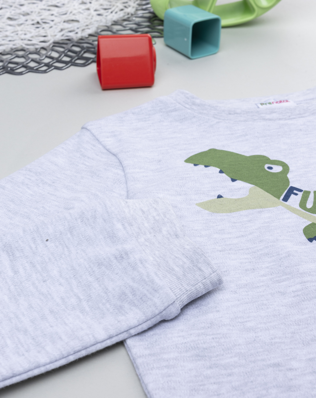 παιδική πιτζάμα γκρι funny dino για αγόρι - Prénatal