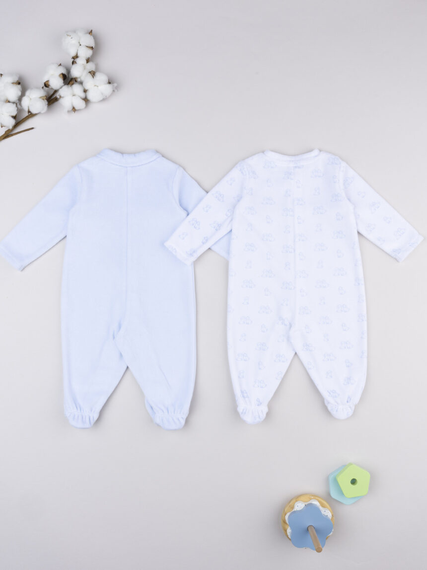 βρεφικά φορμάκια σενίλ με σκυλάκια πακέτο x2 για αγόρι - Prénatal