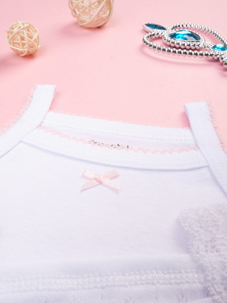 βρεφικά κορμάκια λευκά με φιογκάκια πακέτο x2 για κορίτσι - Prénatal