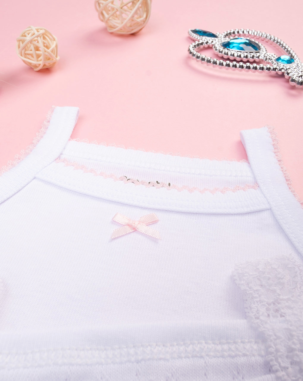 βρεφικά κορμάκια λευκά με φιογκάκια πακέτο x2 για κορίτσι - Prénatal